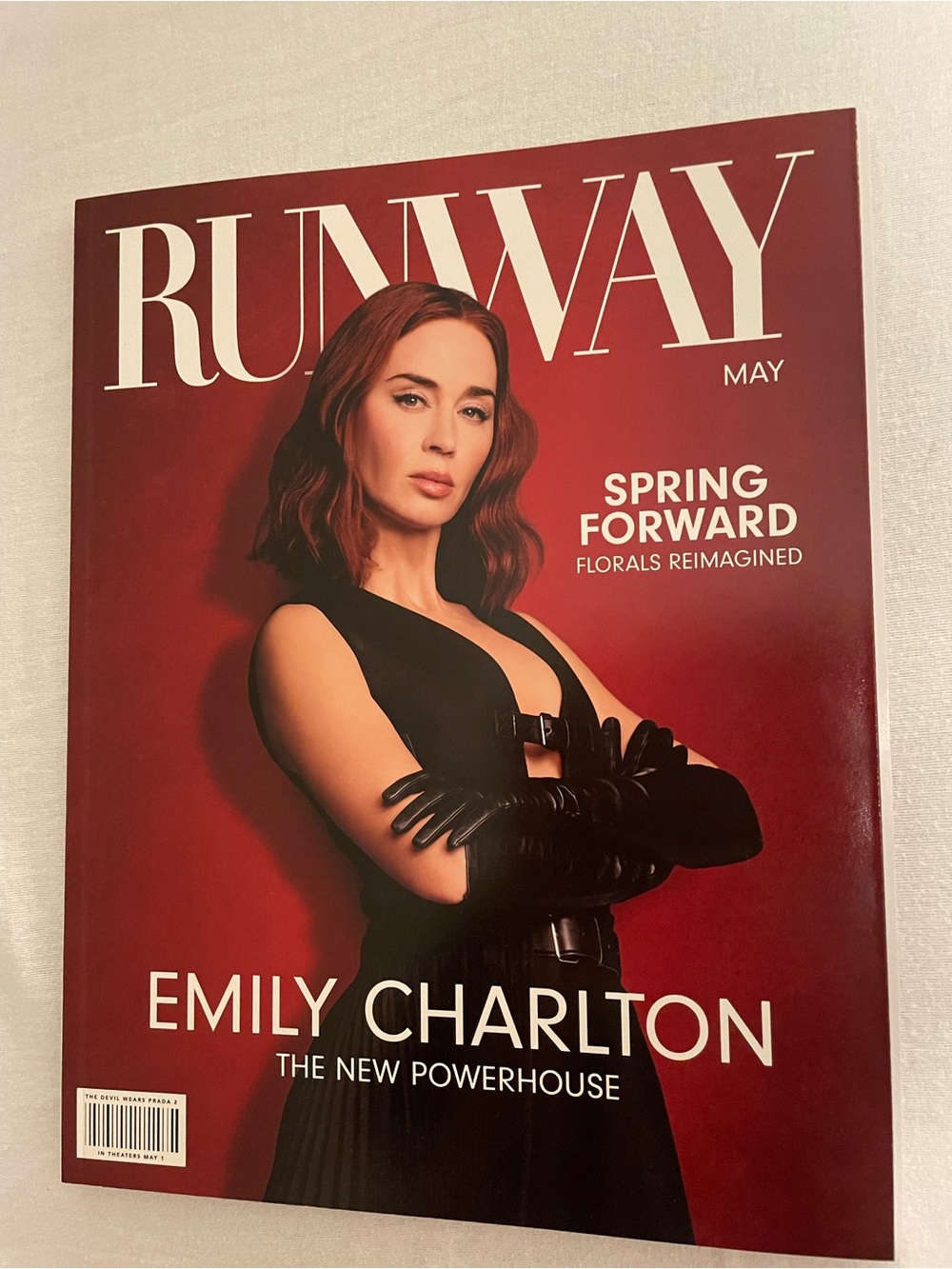 Runway Magazine May Issue — Red Cover with Emily Charlton